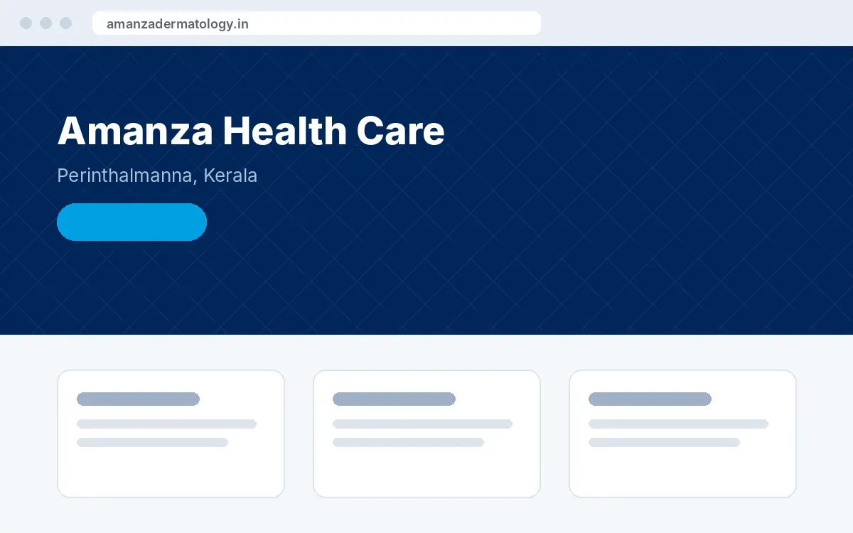 Screenshot of the Amanza Health Care website