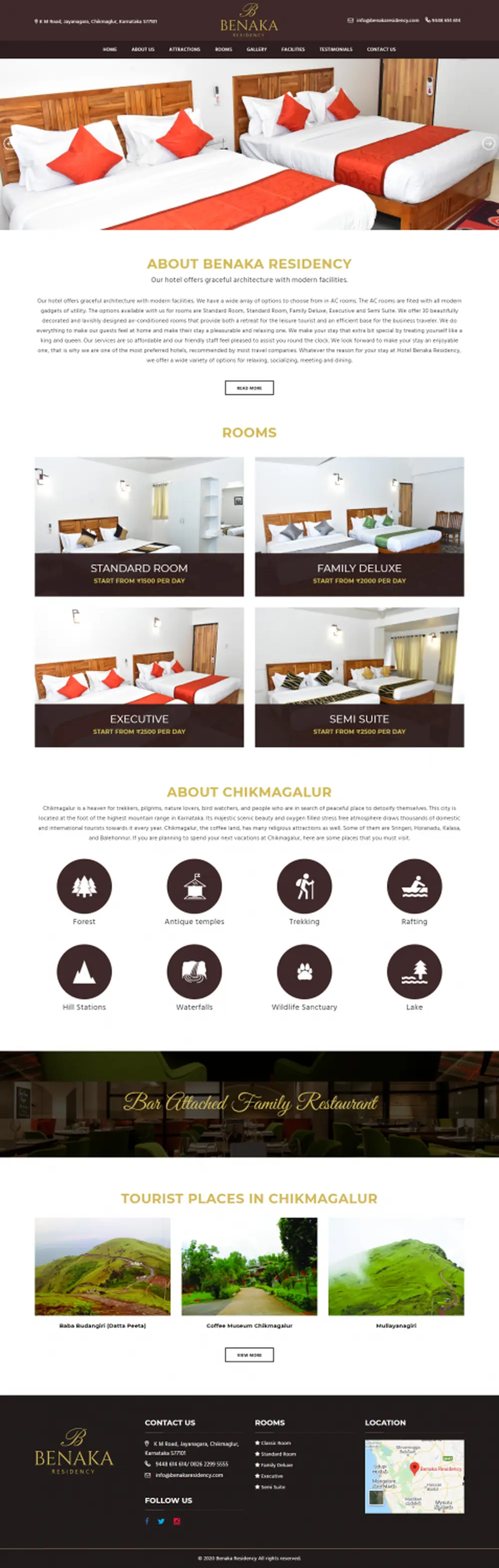 Screenshot of the Benaka Residency website designed by JKL Info Solutions