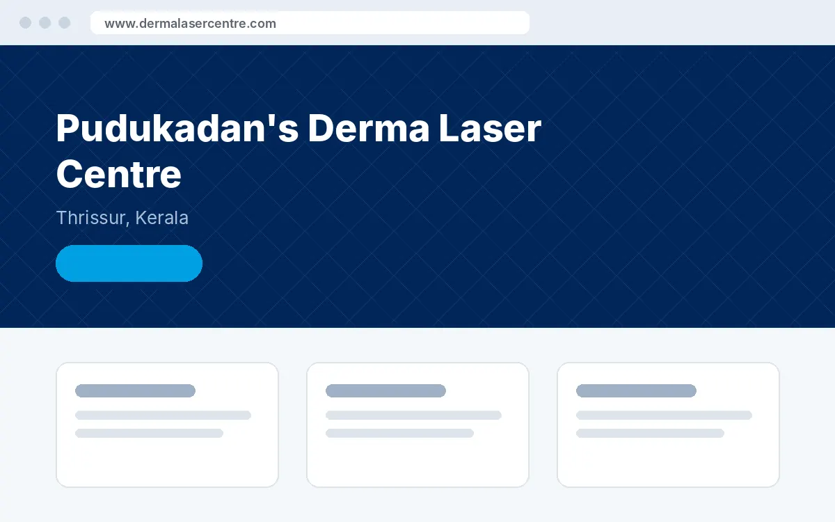Screenshot of the Pudukadan's Derma Laser Centre website