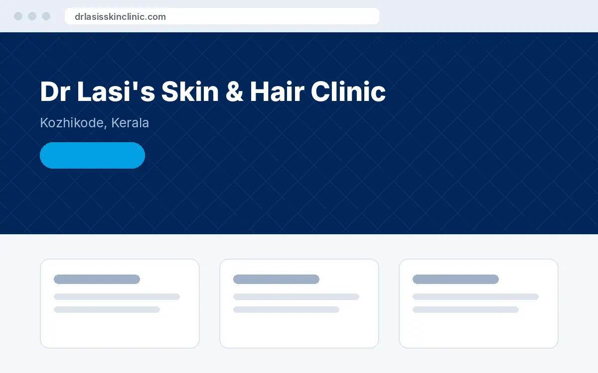 Screenshot of the Dr Lasi's Skin & Hair Clinic website