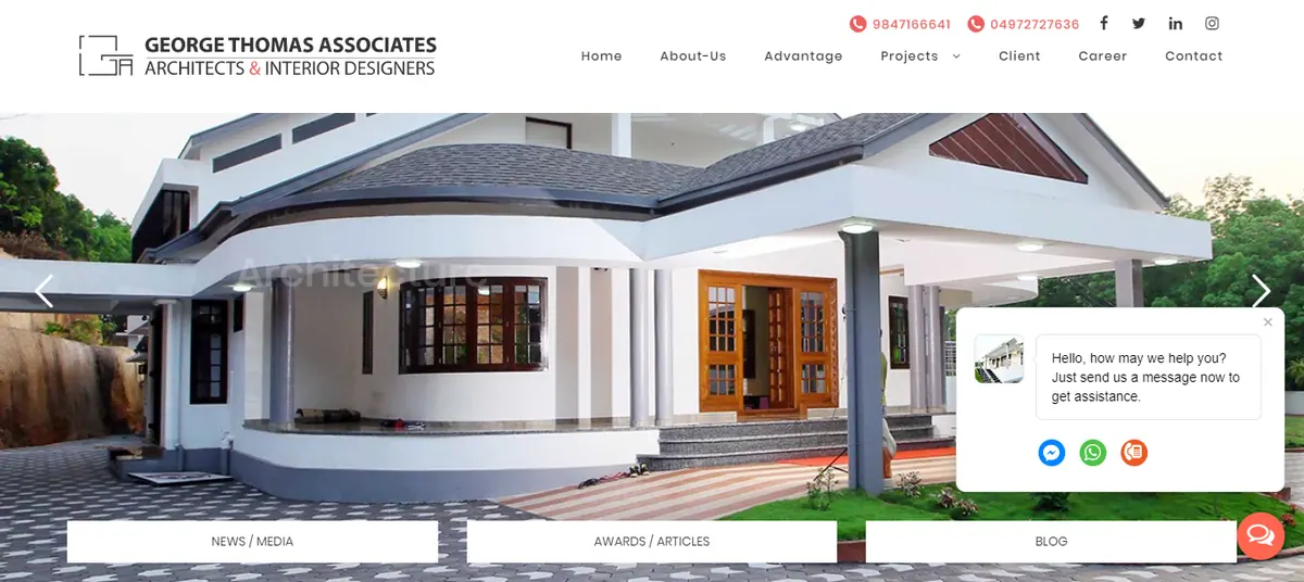 Screenshot of the George Thomas Associates website