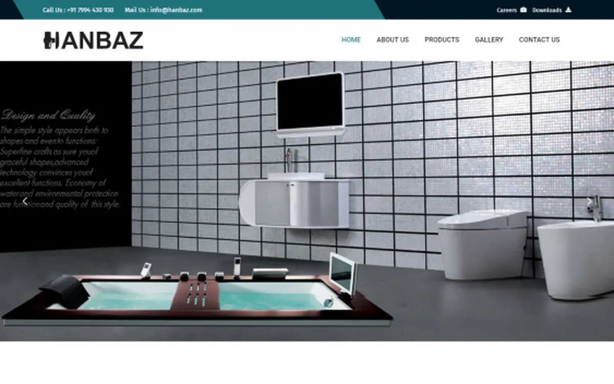 Screenshot of the Hanbaz Pipe Products website