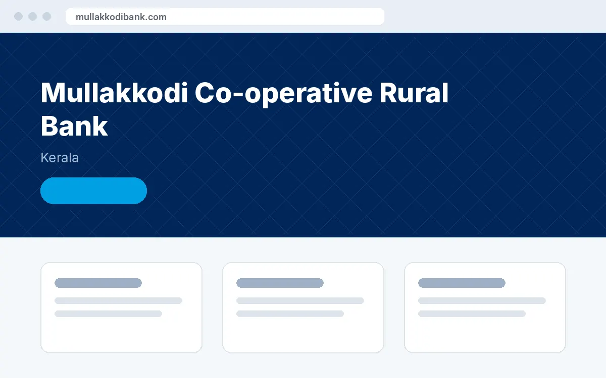 Screenshot of the Mullakkodi Co-operative Rural Bank website
