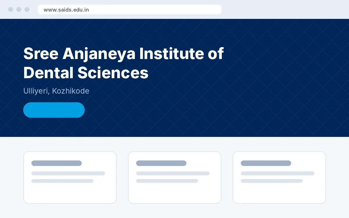 Screenshot of the Sree Anjaneya Institute of Dental Sciences website